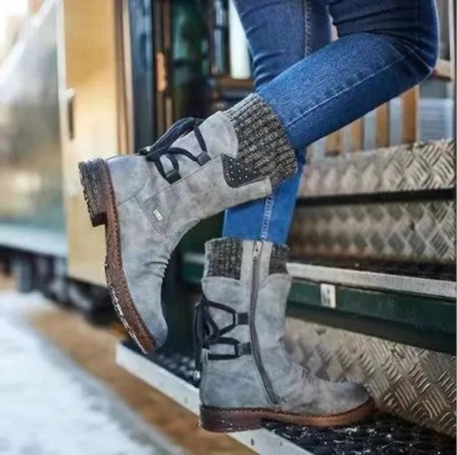 Thelvora | Women's Waterproof Winter Snow Boots - Blue - Image 2