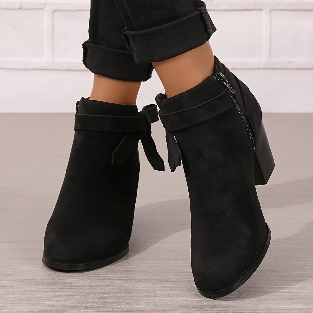 Brenvora | Women's Chelsea Ankle Boots with Block Heel - Black - Image 1