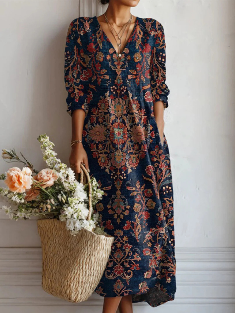 Brinella | Women's Floral Tunic Top Midi Dress - Image 1