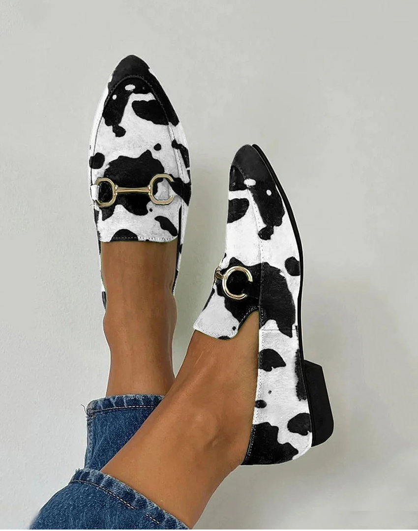 Brinwen | Women's Cow Print Penny Loafers - Image 1