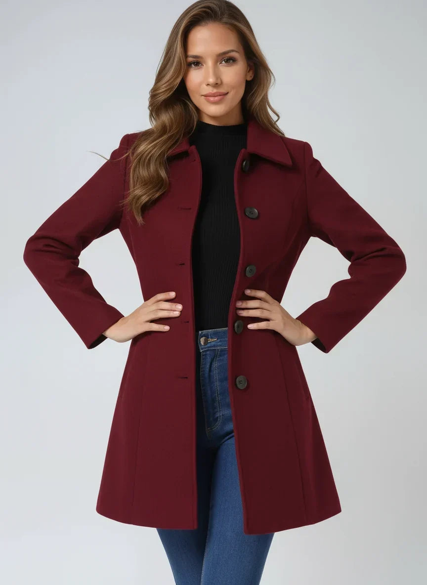 Calveth | Women's Fit-and-Flare Trench Coat - Grey - Image 2