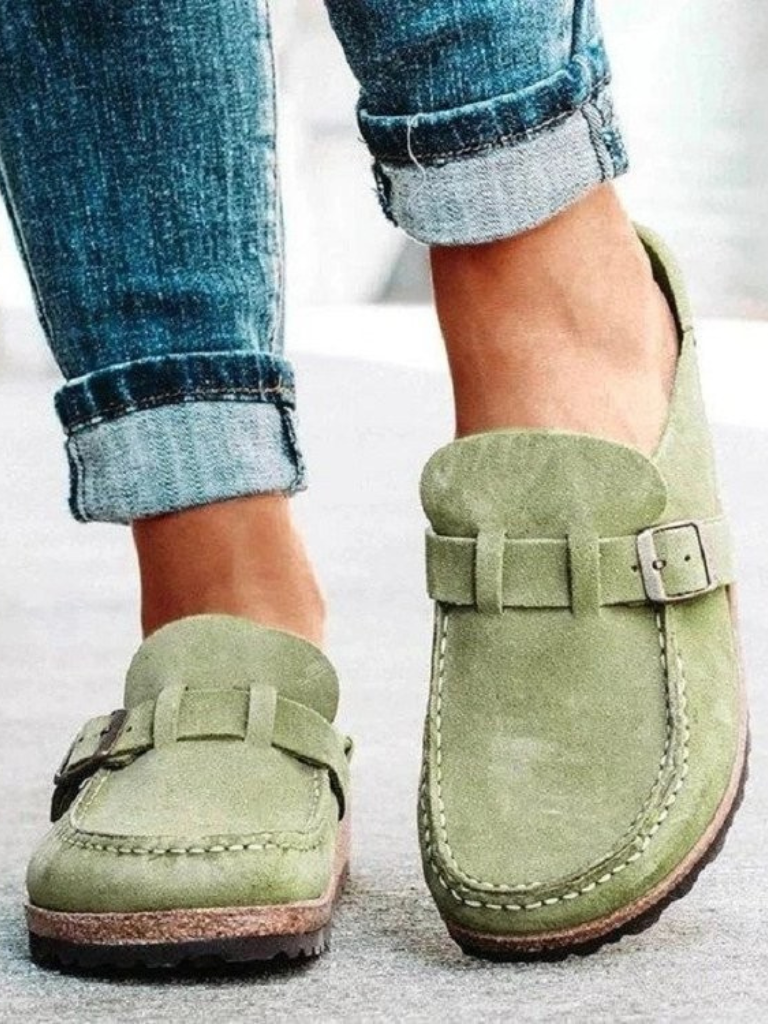 Calvine | Women's Penny Loafer Slip-On Clogs - Sage - Image 1