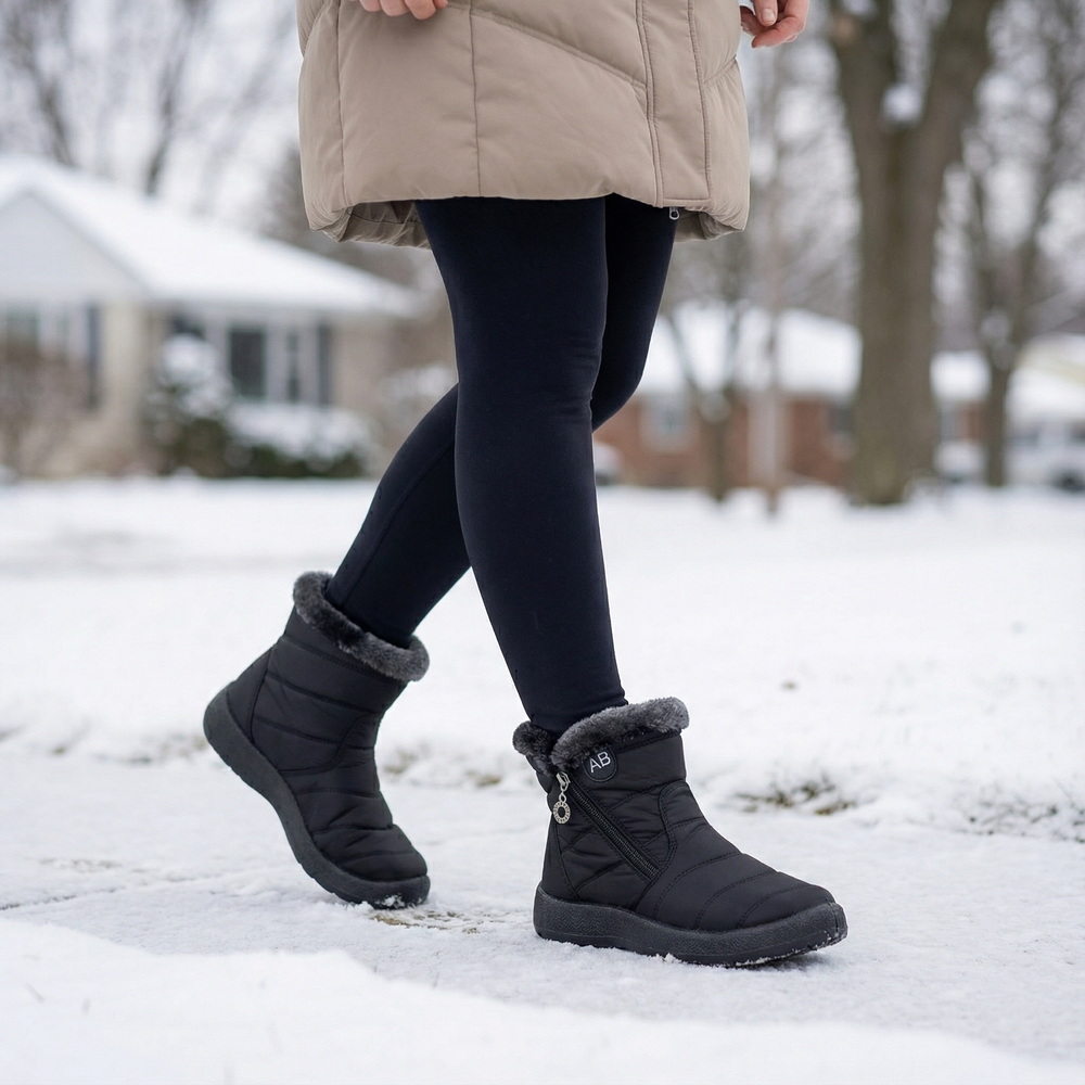 Calvora | Women's Waterproof Winter Ankle Boots - Black - Image 2