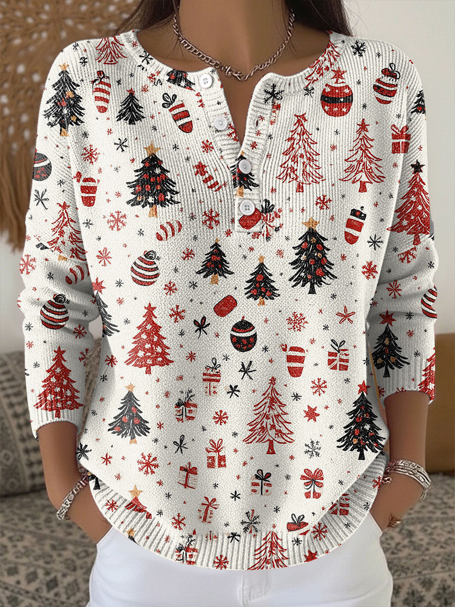 Cavrenne | Women's Christmas Knit Sweater - White - Image 1