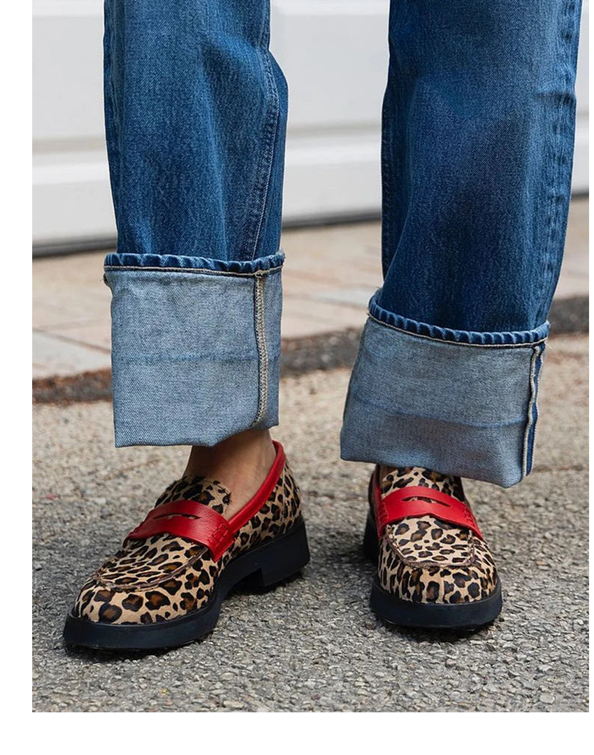 Corvenna | Women's Leopard Print Penny Loafers - Leopard - Image 1