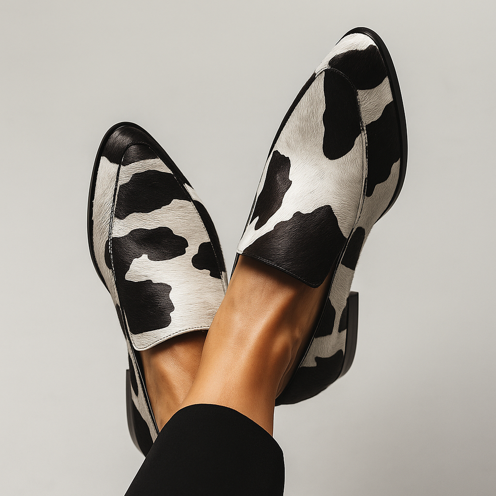 Darvella | Women's Cow Print Penny Loafers - Image 2