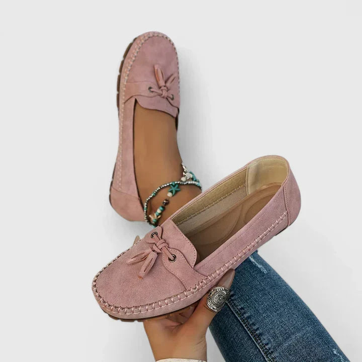 Dawnara | Women's Penny Loafers Slip-On Flats - Grey - Image 2