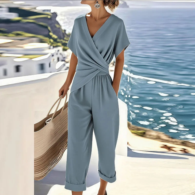 Dawnova | Women's Fleece Loungewear Set - Powder Blue - Image 1