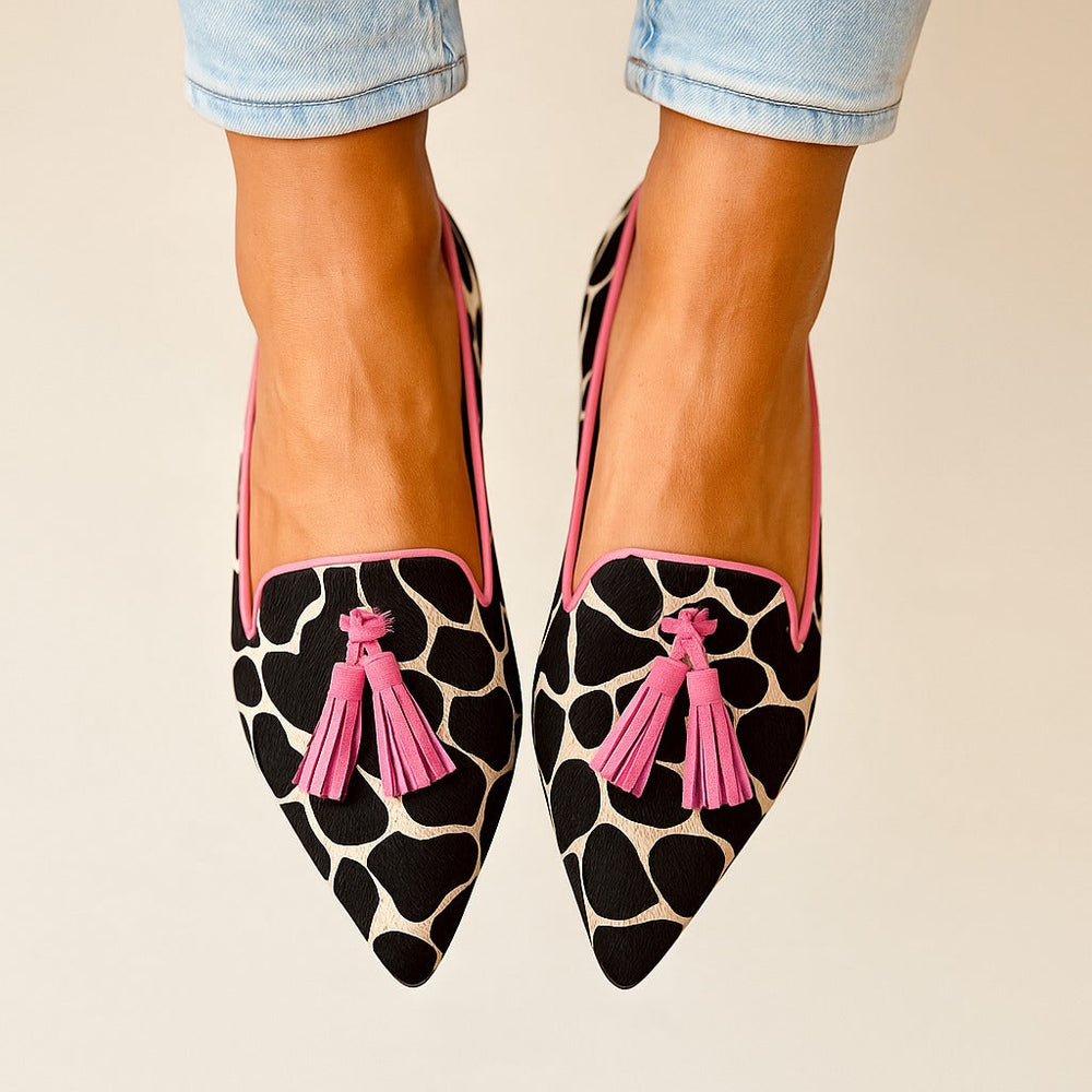 Dawnvere | Women's Penny Loafers Animal Print Flats - Image 2