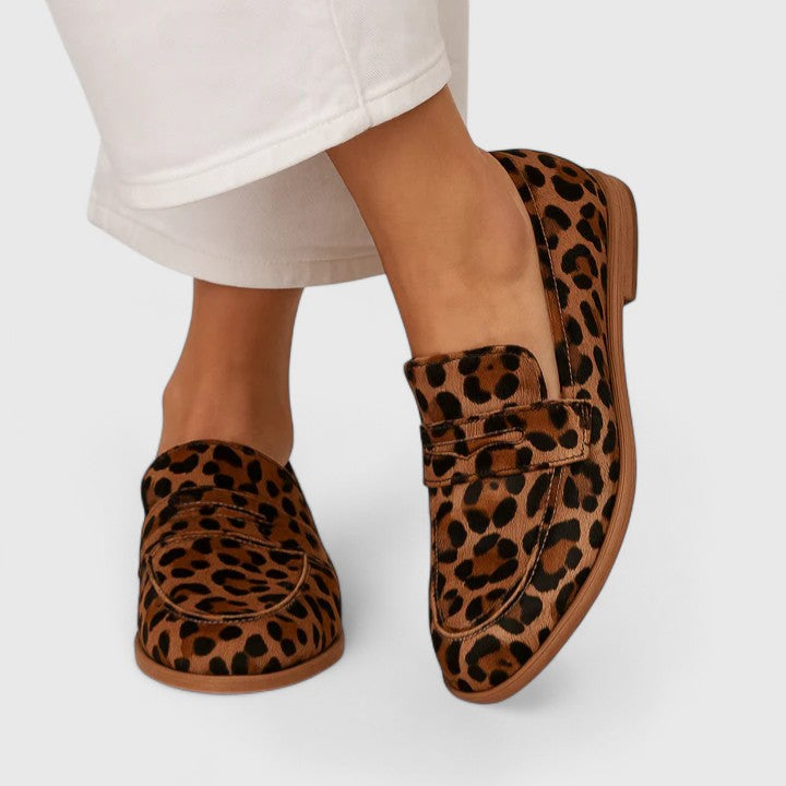 Delvara | Women's Leopard Print Penny Loafers - Leopard - Image 1