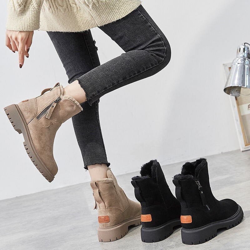 Delvarne | Women's Fleece Lined Winter Snow Boots - Beige - Image 2