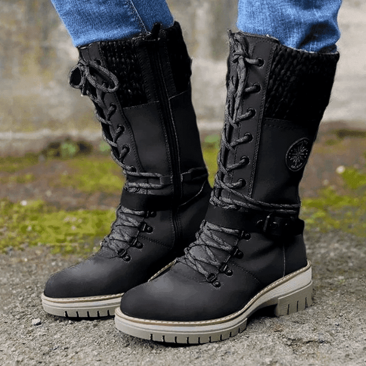 Dravella | Women's Waterproof Mid-Calf Winter Snow Boots - Light Grey - Image 2