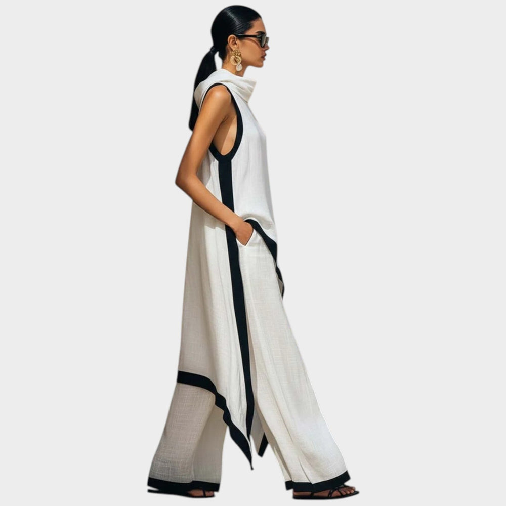 Dravenna | Women's Fleece Loungewear Set - White - Image 2