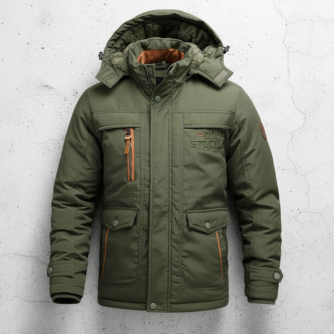 Draveth | Women's Hooded Winter Coat - Olive Green - Image 1
