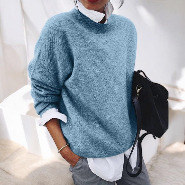 Fennara | Women's Oversized Knit Sweater - Black - Image 2