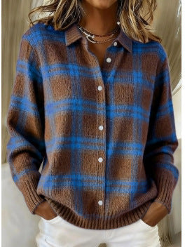 Flannery | Women's Plaid Button-Up Cardigan Sweater - Image 1