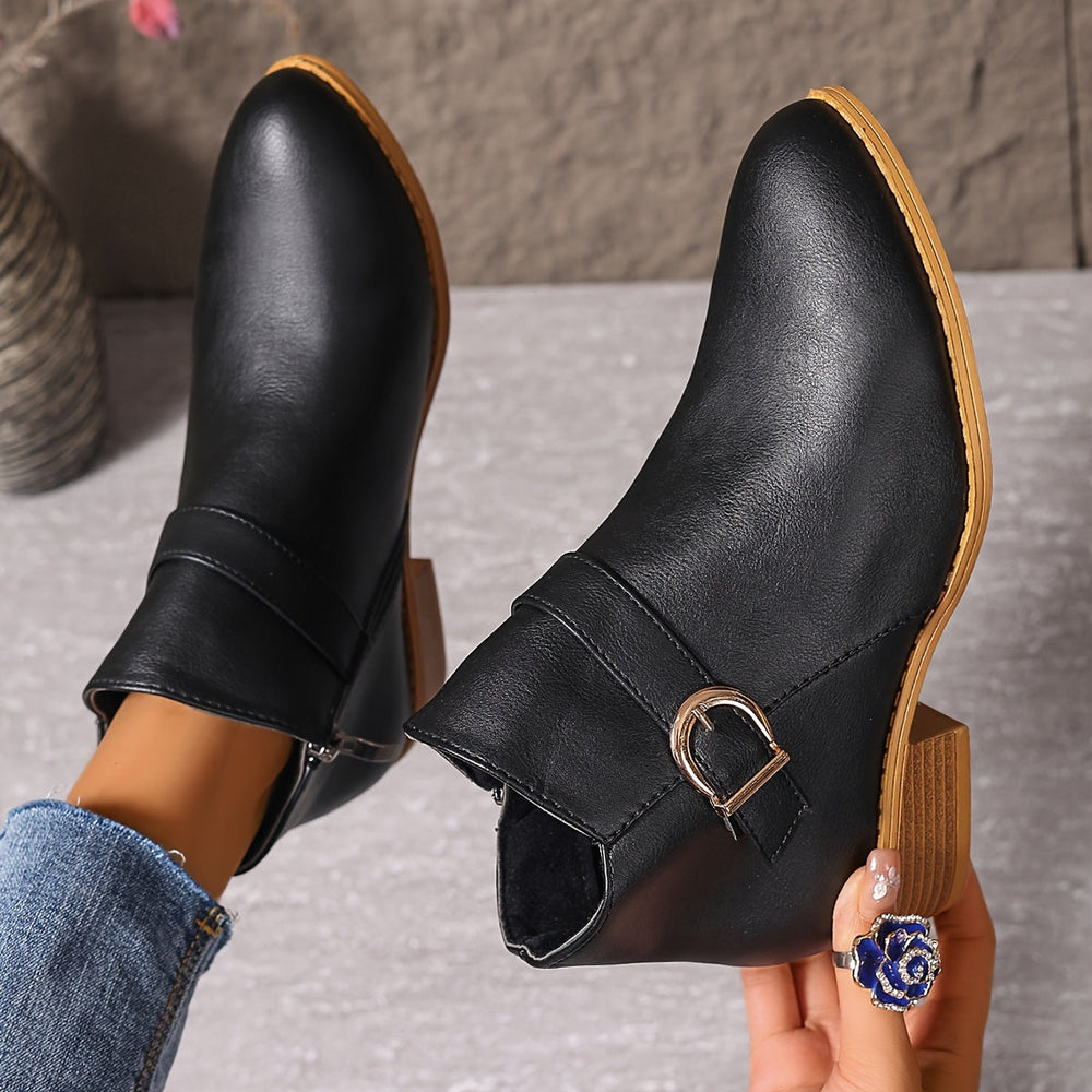 Golveth | Women's Chelsea Ankle Boot Low Block Heel - Olive Green - Image 2