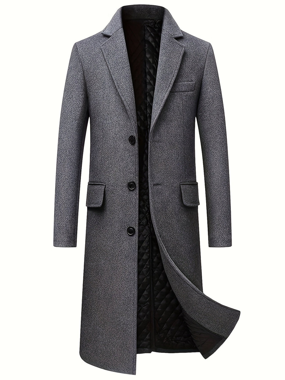 Golvindra | Women's Long Winter Coat - Grey - Image 2