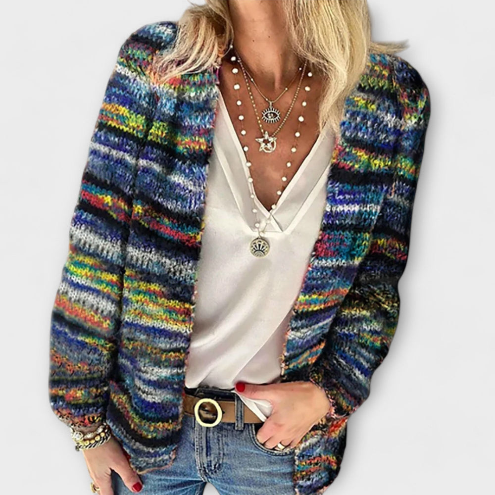 Gwenora | Women's Multicolor Open-Front Cardigan Sweater - Image 2