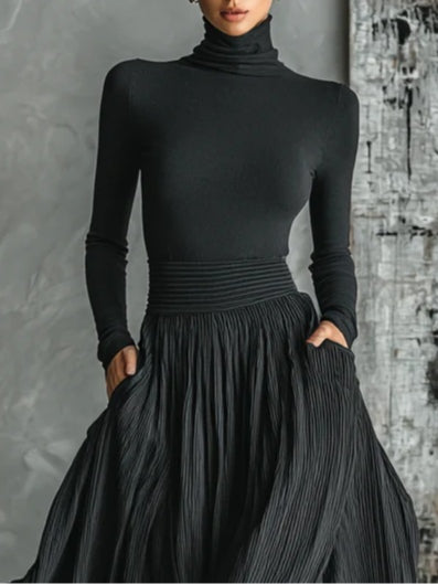 Halvindra | Women's Oversized Knit Sweater - Black - Image 2