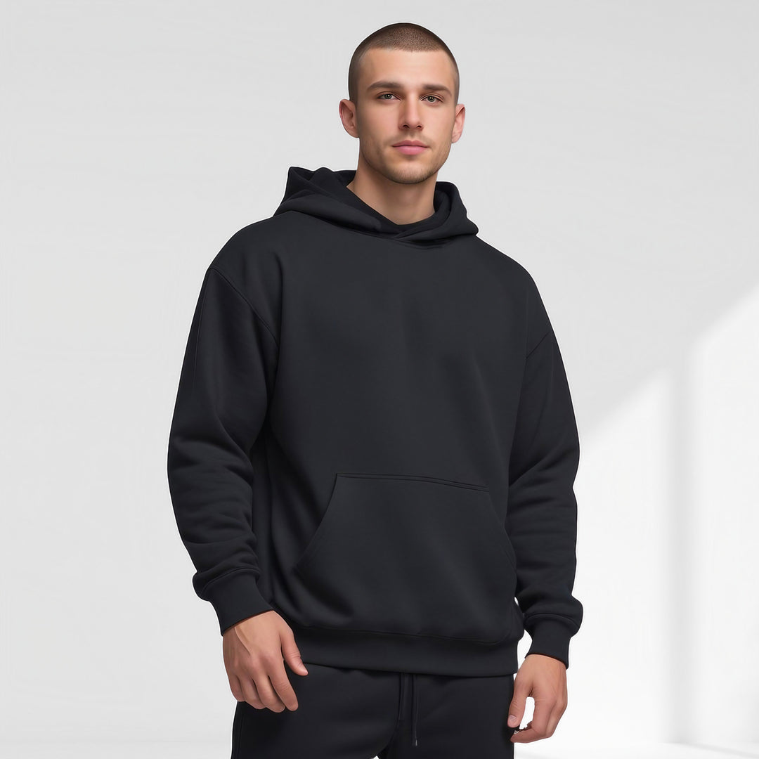 Halvorn | Women's Oversized Knit Sweater Hoodie - Black - Image 1