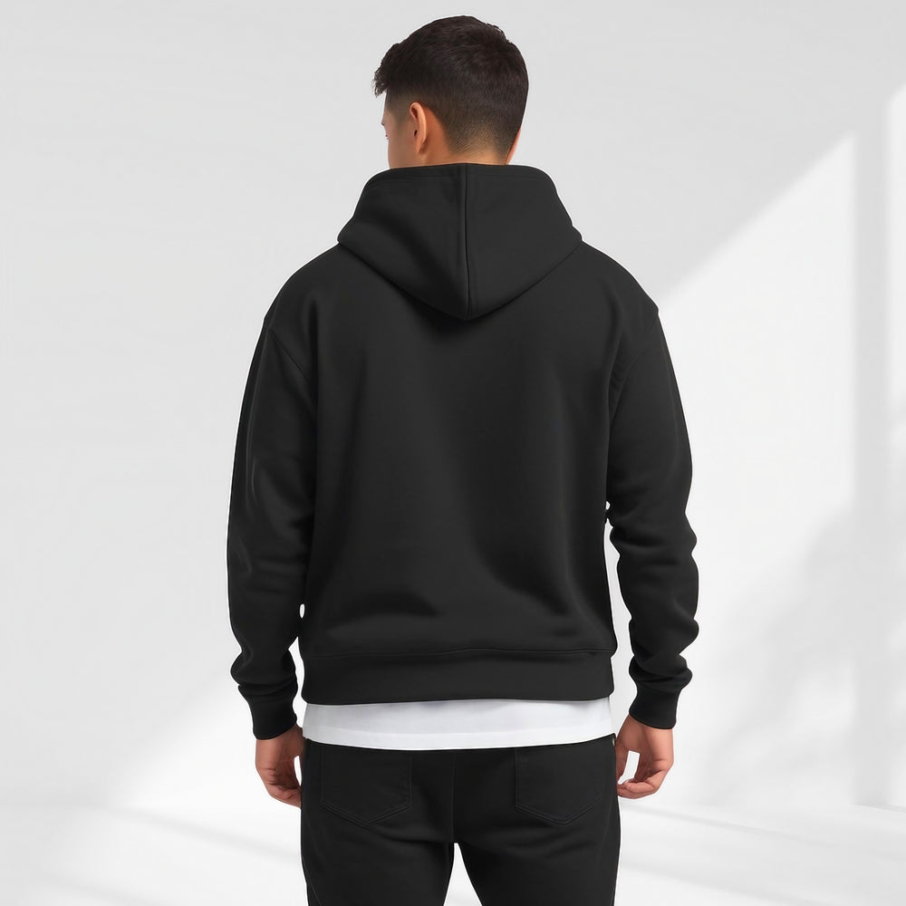 Halvorn | Women's Oversized Knit Sweater Hoodie - Black - Image 2