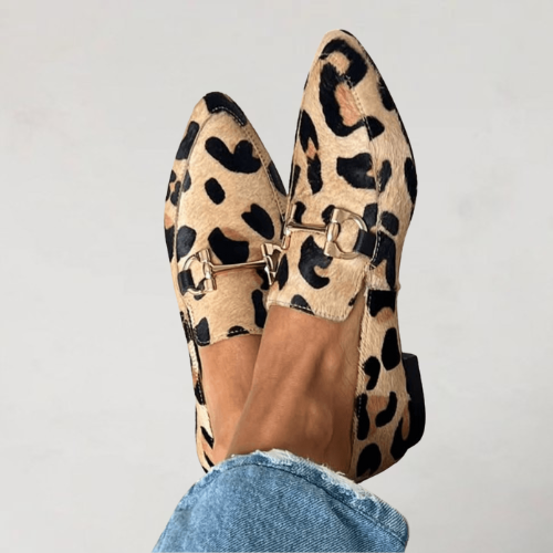 Halvorne | Women's Leopard Print Penny Loafers - Leopard - Image 1