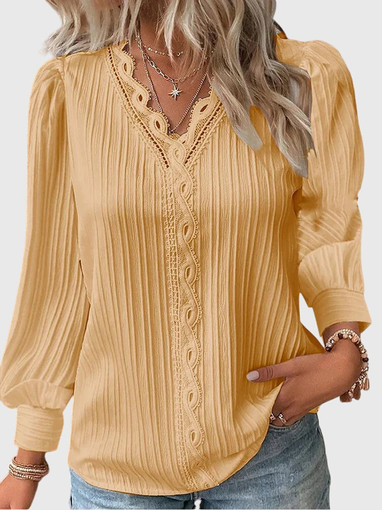 Halvorra | Women's Oversized Knit Sweater Pullover Top - Yellow - Image 1