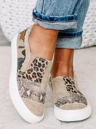 Lorryn | Women's Slip-On Sneakers Animal Print Flats - Image 1