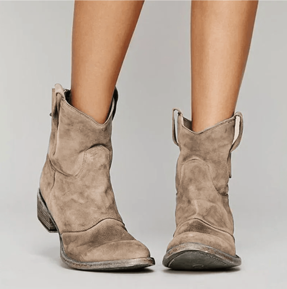 Lyndecroft | Women's Wide Calf Western Ankle Boots - Blue - Image 2