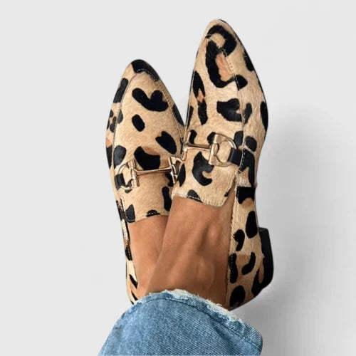 Marveen | Women's Leopard Print Penny Loafers - Leopard - Image 1