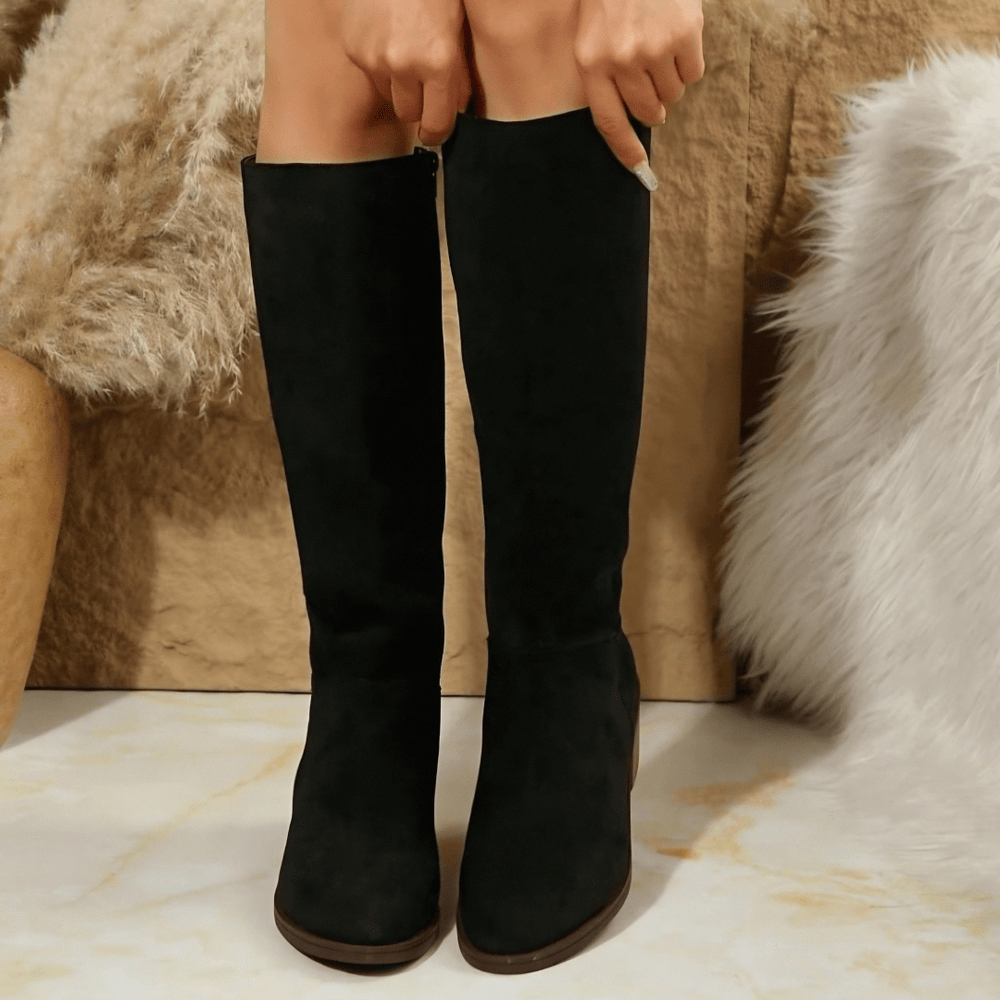 Ravelle | Women's Wide Calf Knee-High Western Boots - Taupe - Image 2
