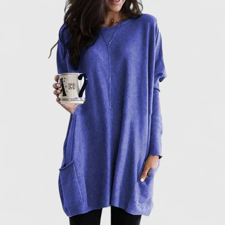 Ravindra | Women's Tunic Top with Pockets - Pink - Image 2