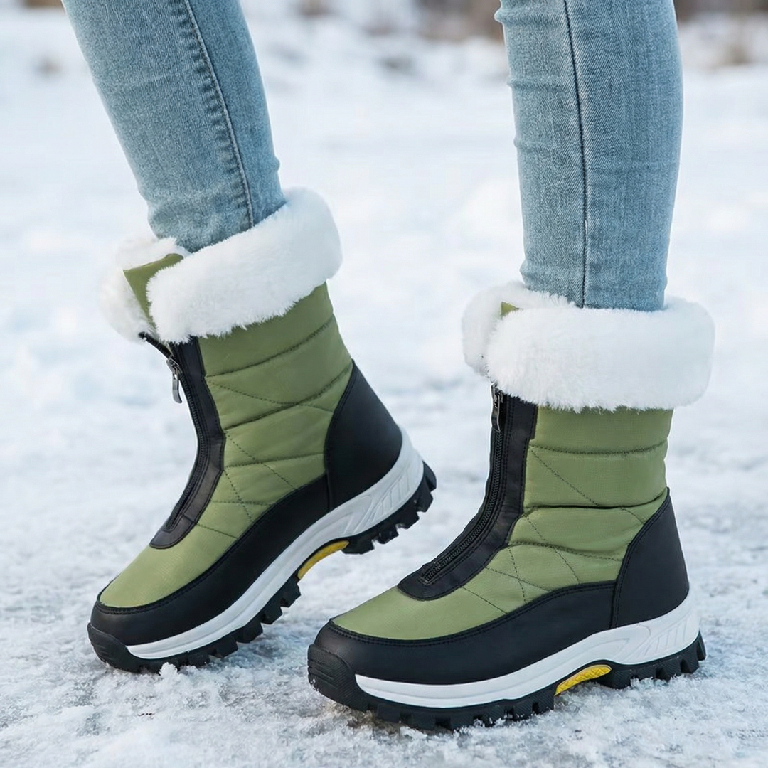 Selvorne | Women's Waterproof Winter Snow Boots - Green - Image 1