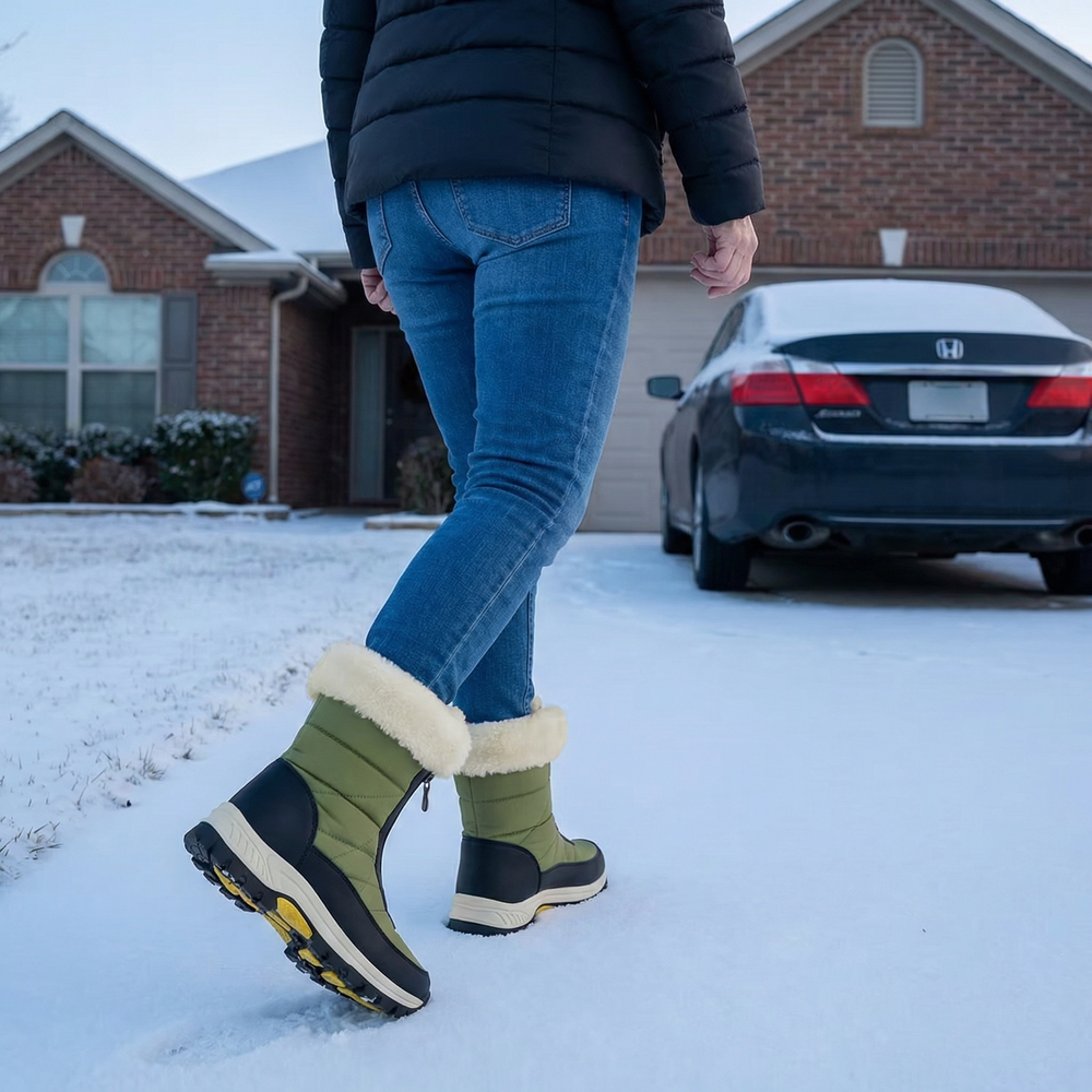 Selvorne | Women's Waterproof Winter Snow Boots - Green - Image 2