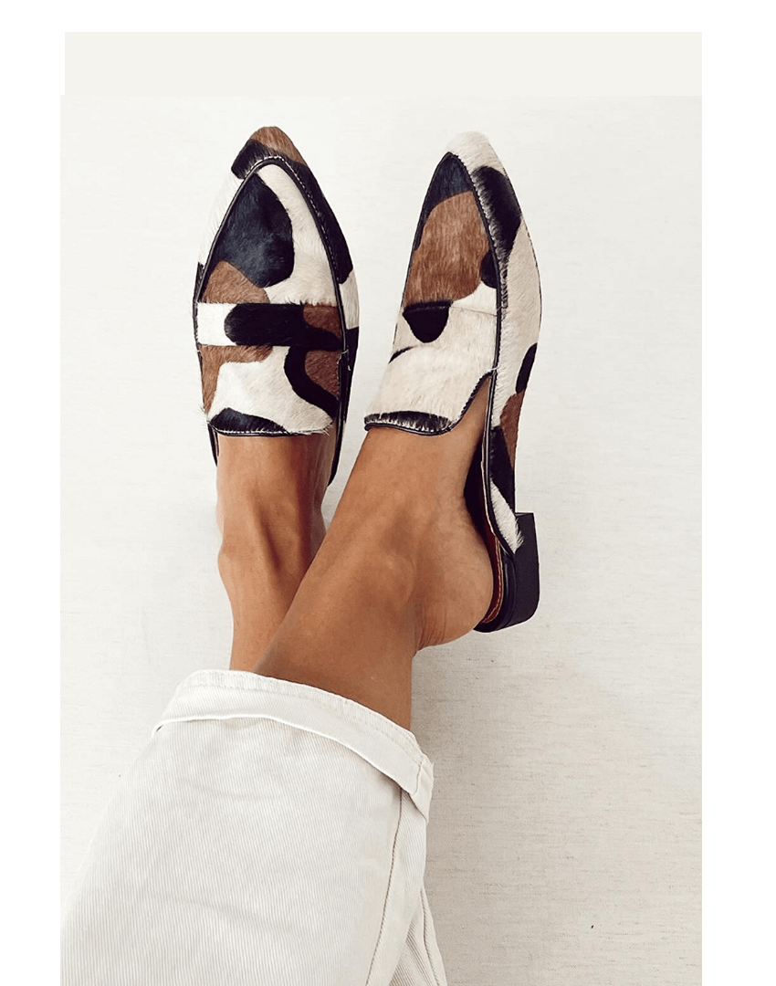 Solveen | Women's Cow Print Penny Loafers - Image 1