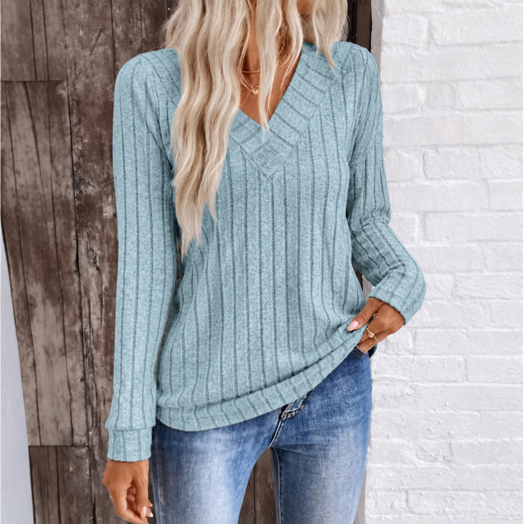 Solveen | Women's Oversized Knit Sweater - Teal - Image 1