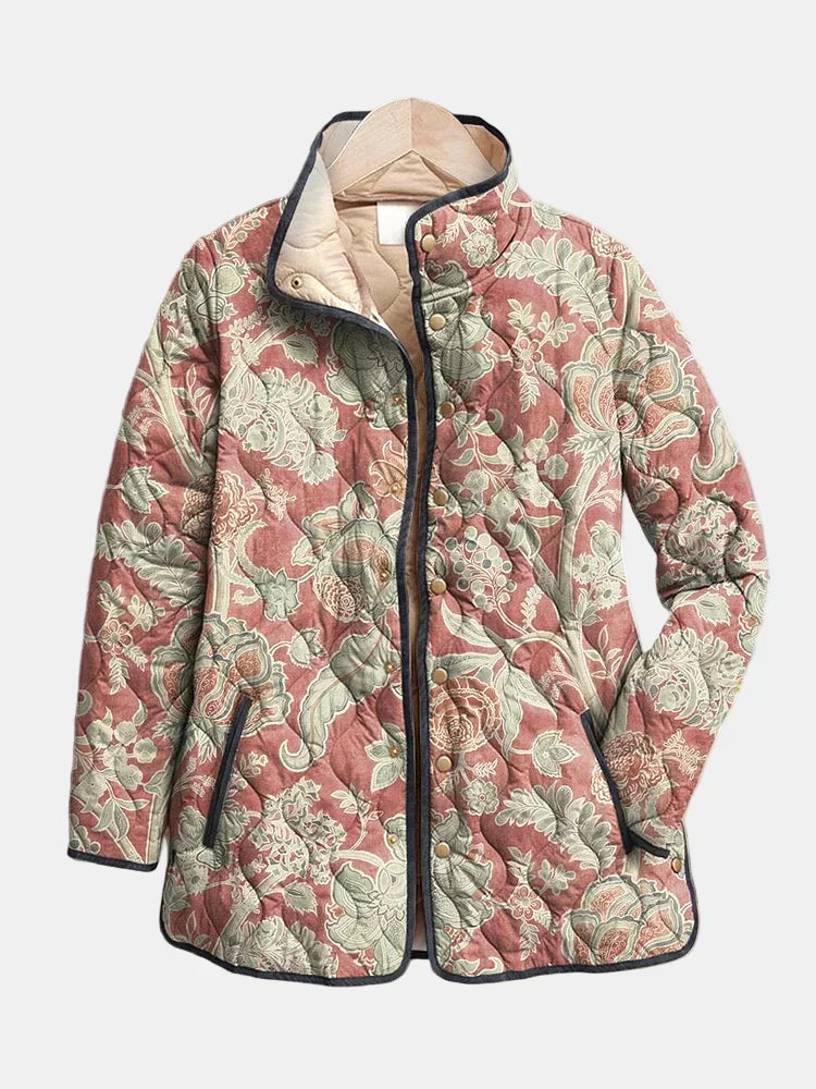 Solveth | Women's Floral Print Quilted Jacket - Floral - Image 1