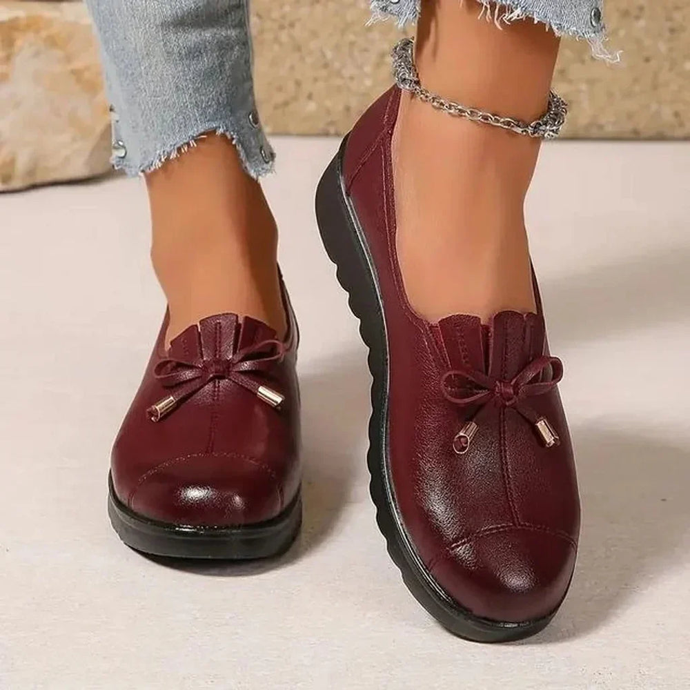 Tavenya | Women's Slip-On Penny Loafers - Black - Image 2