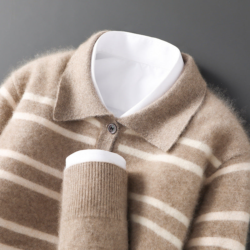 Taverell | Women's Oversized Striped Knit Sweater - Striped - Image 1