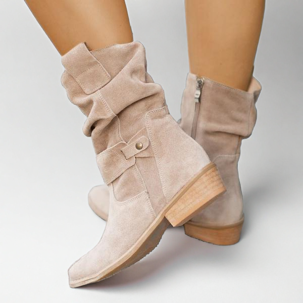 Tavindra | Women's Slouch Chelsea Ankle Boots - Taupe - Image 1