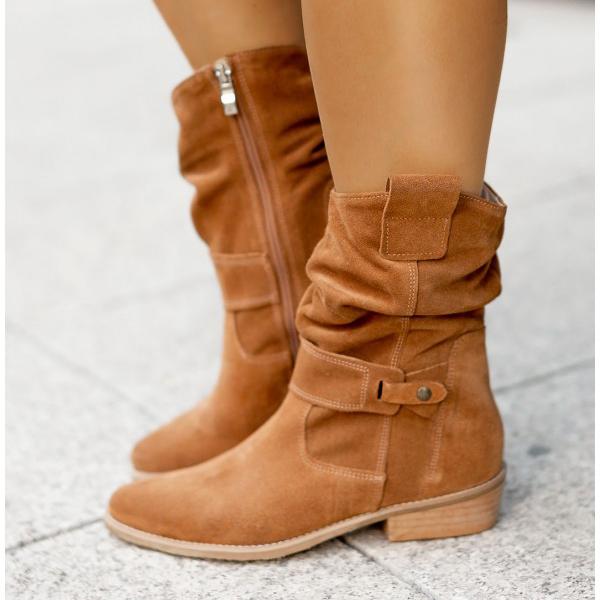 Tavindra | Women's Slouch Chelsea Ankle Boots - Taupe - Image 2