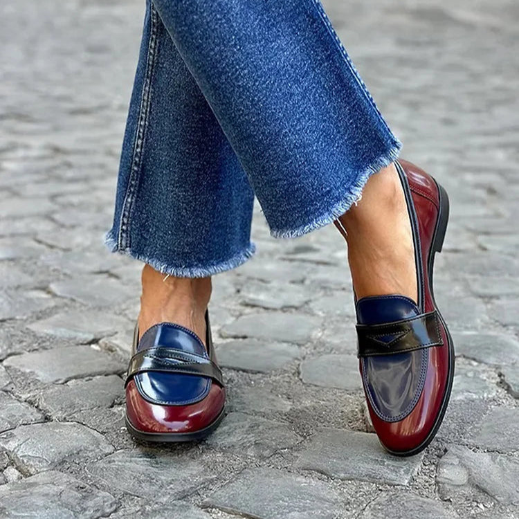 Telvaine | Women's Colorblock Penny Loafers - Image 1