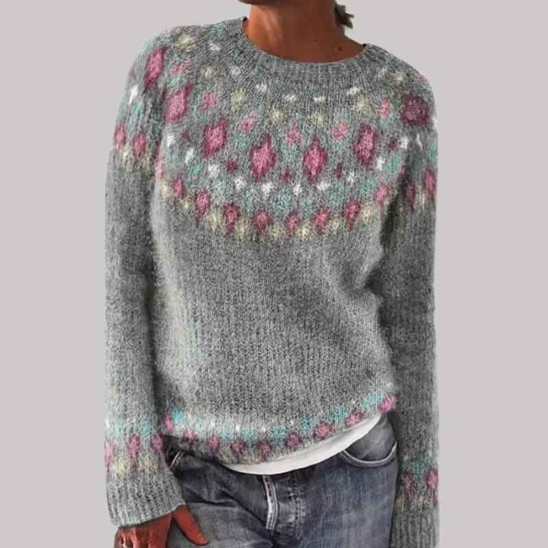 Thalowyn | Women's Oversized Knit Sweater - Grey - Image 1