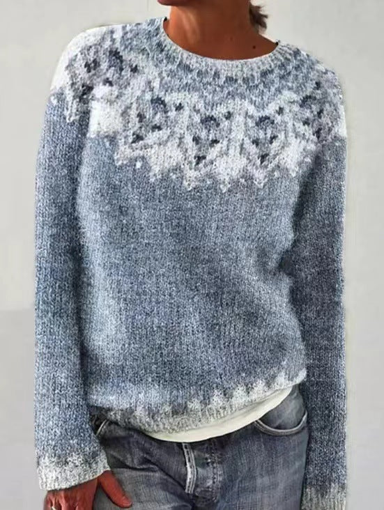 Thalowyn | Women's Oversized Knit Sweater - Grey - Image 2