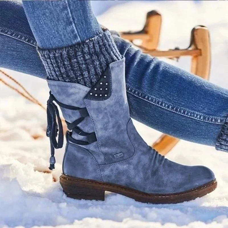 Thelvora | Women's Waterproof Winter Snow Boots - Blue - Image 1