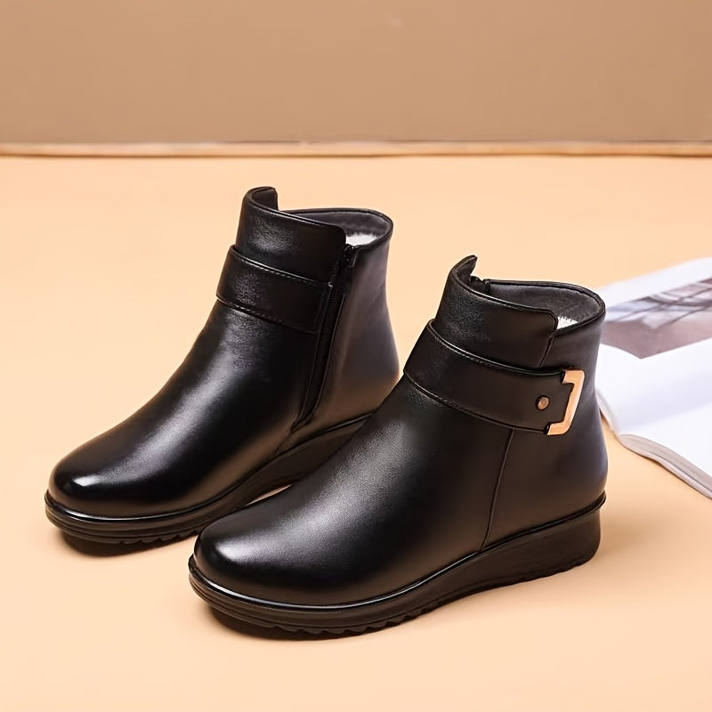 Thornvale | Women's Fleece-Lined Winter Ankle Boots - Black - Image 2