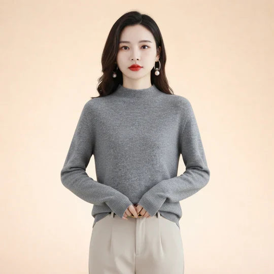 Threnova | Women's Oversized Knit Sweater - Grey - Image 1