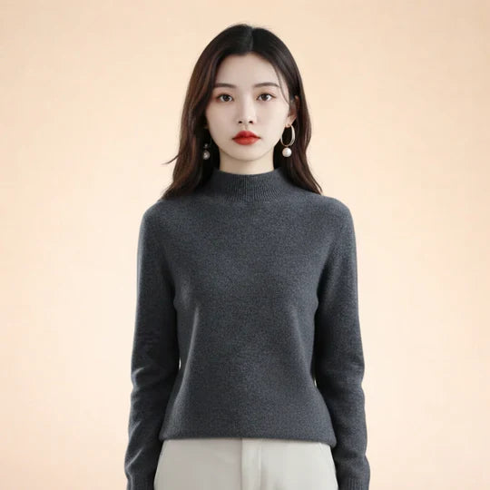 Threnova | Women's Oversized Knit Sweater - Grey - Image 2