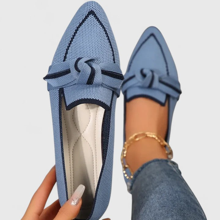 Thurlow | Women's Pointed Toe Penny Loafer Flats - Light Blue - Image 1